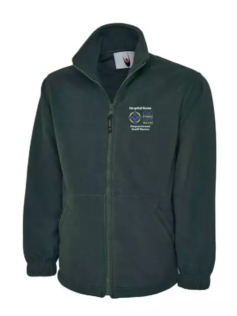 NHS Fleece Personalised  England, Wales or Scotland embroidered logo & text 2