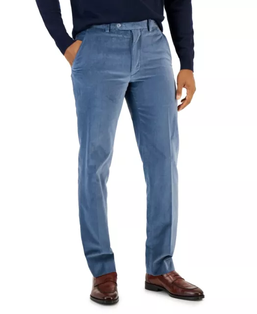 Alfani Men's Slim-Fit Blue Velvet Pants 32 x 30