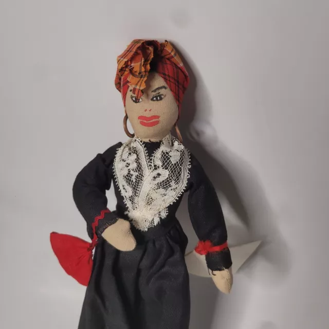 Marie Laveau Voodoo Queen Handmade Cloth Doll Mid Century Vintage Doll 2