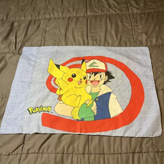 Mavin  Vintage 1998 Nintendo Pokemon Pillowcase Pikachu Ash Meowth  Jigglypuff Squirtle