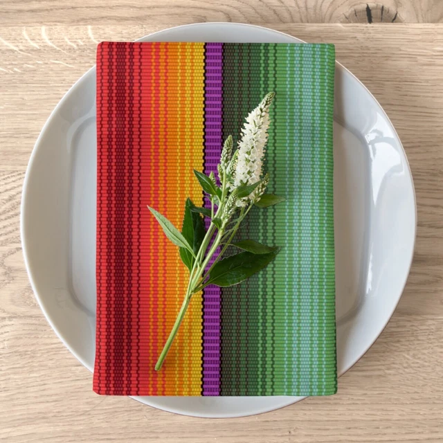 Wallpa - Elegant Andean Napkins - Cozy Striped Andean Decor 4-pc Set