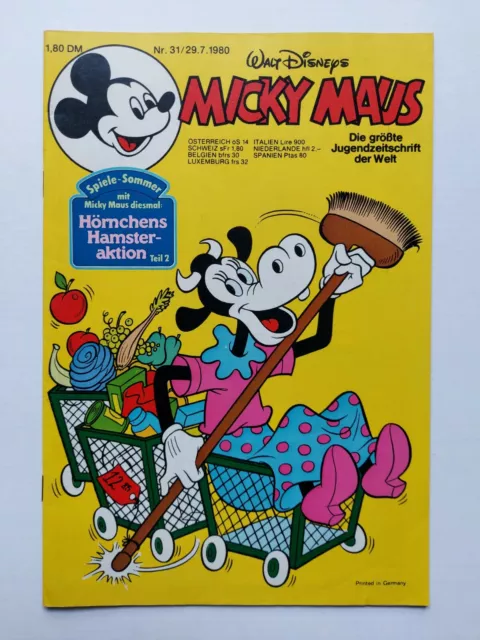 Ehapa - Micky Maus Nr. 31 / 29.07.1980 - Top Zustand / Z1- (mit Beilage)