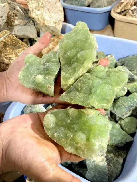 100% Natural Prahnite Rough Stone LB (Crystal Wholesale Bulk Lots)