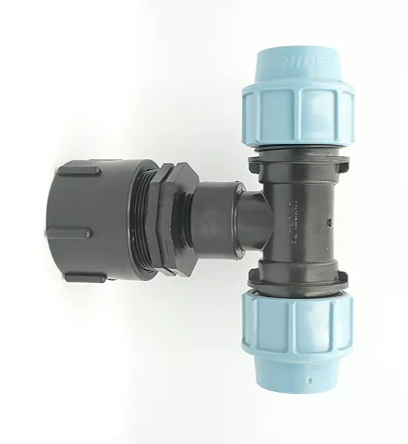 HEAVY DUTY IBC ADAPTER (S60X6) to TWIN 32 mm MDPE COMPRESSION FITTINGS