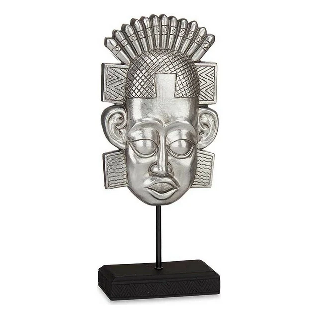 Figura Decorativa Indio Plateado Poliresina [17,5 x 36 x 10,5 cm]