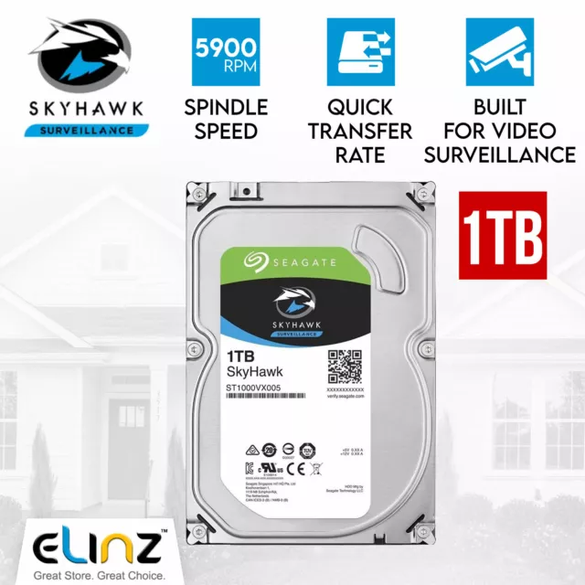 Seagate Skyhawk CCTV Surveillance 1TB 3.5" Internal Hard Disk Drive HDD DVR NVR