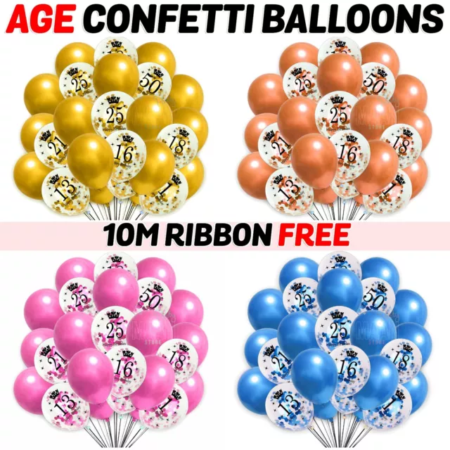 40th 50th Birthday Balloons Age Ballon 30th 18th 21st B'day Party Decor Baloons