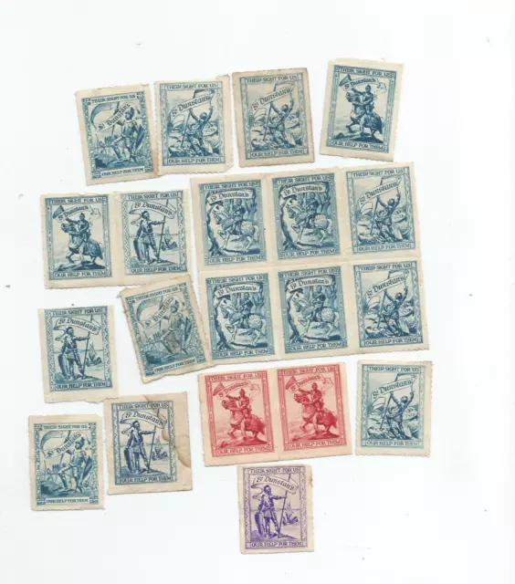 st dunstans charity cinderella stamp selection of 20 all hinged