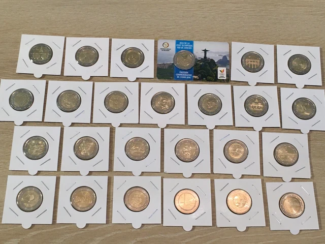 Lot 25 Pieces 2016 2 Euro Commemorative Neuves Emises Cette Annee