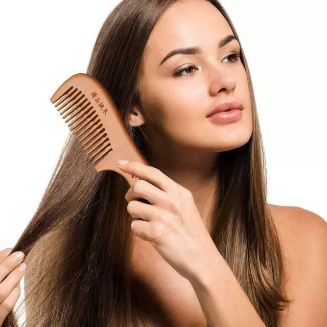 1X Natural Sandalwood Wide Tooth Comb Wooden Hair Care Wood Care BEST Comb M2W9