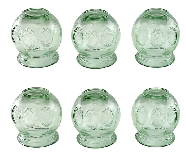 Ventouses Verre Pots-Ventouses Batonet à Vide Massage 6 Pièce Diamètre 90 MM