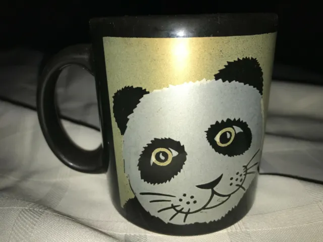 Vintage WAECHTERSBACH Ceramic PANDA BEAR 12oz Coffee MUG West Germany Metallic