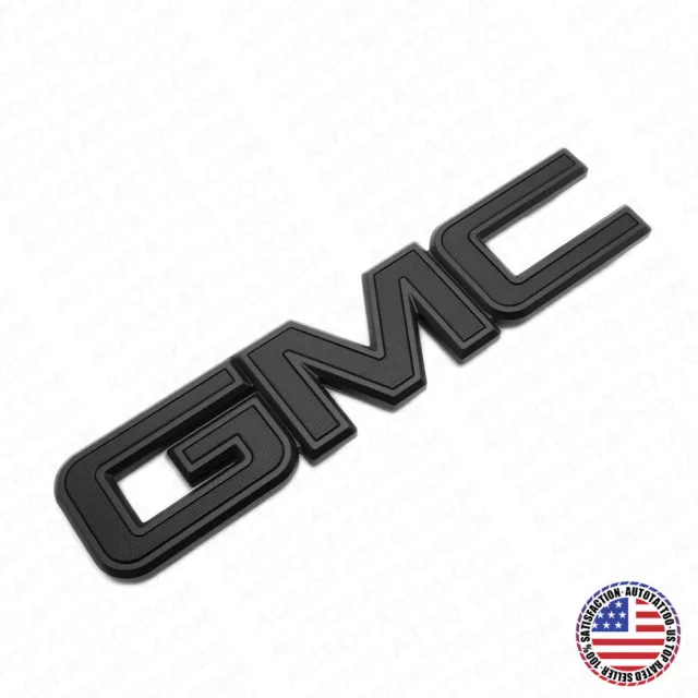 14-19 GMC Sierra Front Grille Letter Logo Emblem Adhesive Nameplate HD Black