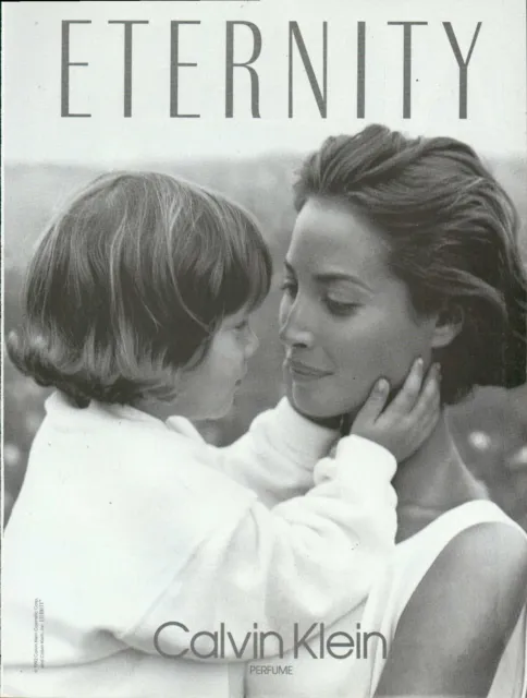 CALVIN KLEIN Perfume  Magazine  Print Ad Christy Turlington Eternity VTG  1992
