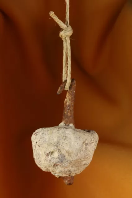 Plomada mortero de plomo. Gancho y punta. S.XIII-XV Lead mortar plumb bob. Hook.