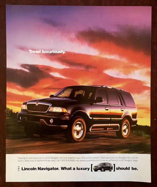 1999 LINCOLN NAVIGATOR Vintage Print AD SUV Car Luxury