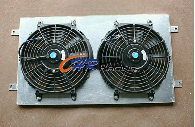 ALUMINUM RADIATOR SHROUD+FANS For MAZDA RX7 RX-7 SA/SB S1 S2 S3 1979 ...