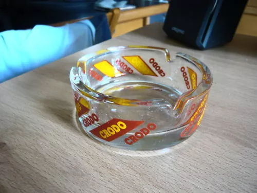 Posacenere vetro anni 80 Crodo CRODINO da bar nuovo portacenere ashtray