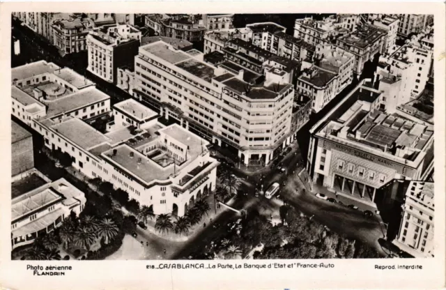 CPA AK Casablanca - La Poste - La Banque d'Etat et France-Auto MAROC (963271)