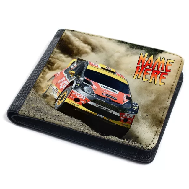 Personalised Rally Car Wallet Boys Custom Bi Fold Card Holder Racing Gift ST438