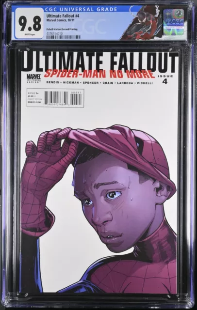 Ultimate Fallout #4 2nd Print Pichelli CGC 9.8 Stunning! 1st App Miles Morales