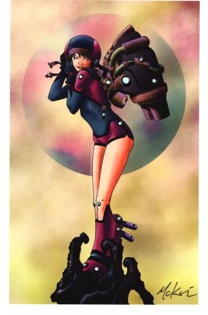 Mike McKone SIGNED Comic Art Print ~ SciFi Space Girl