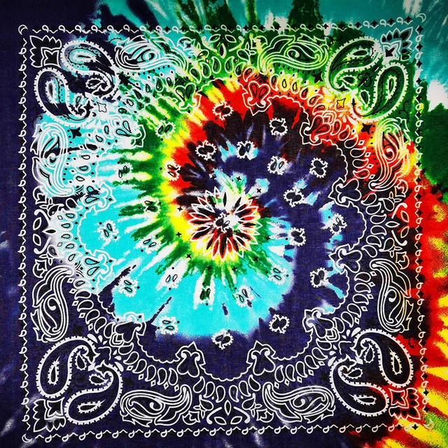 Gradient Dye Hip Hop 100% Cotton Bandana Cashew Square Scarf Paisley Headband