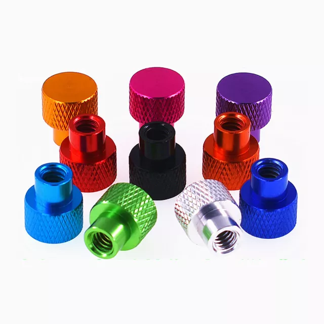 M3 M3.5 M4 dado pollice zigrinato maniglie alluminio colorato dado bulloni testa Ø12 mm