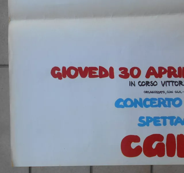 Torino 1981 Cgil Cisl Uil 1° Maggio Affiche Manifesto Poster Cm. 99 X 69,5 3