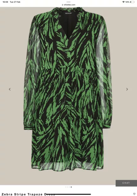 BNWT WHISTLES Zebra Stripe Trapeze Mini Dress SIZE 16 RRP £139 50% OFF