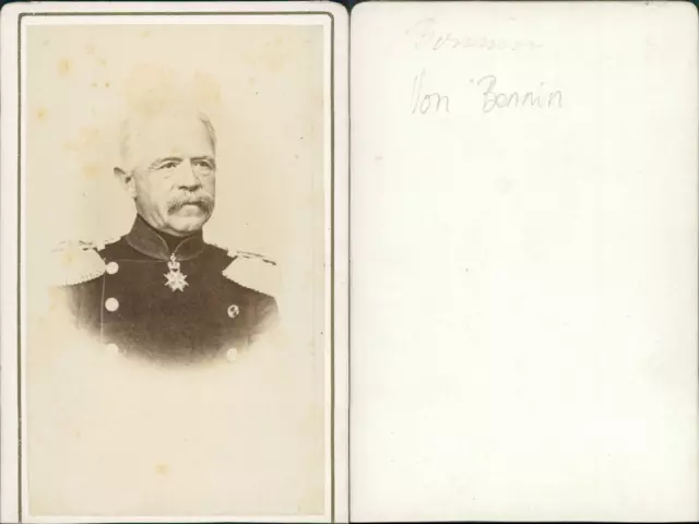 Général Albert Ferdinand Adolf Karl Friedrich von Bonin CDV vintage albumen, Alb