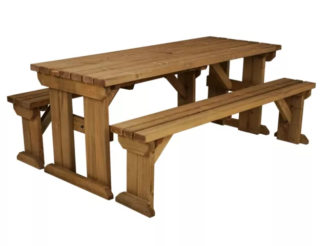 Picnic Table and Bench Set Wooden Outdoor Garden Furniture, Aspen Heavy Duty