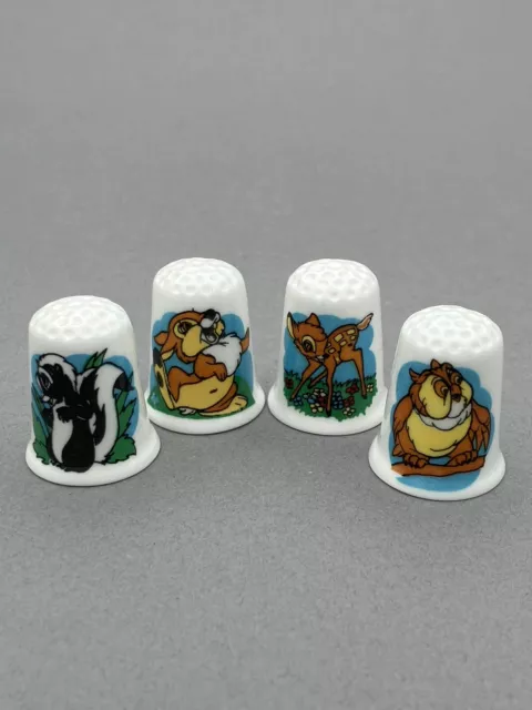 Bambi English fine bone china thimbles full set of four