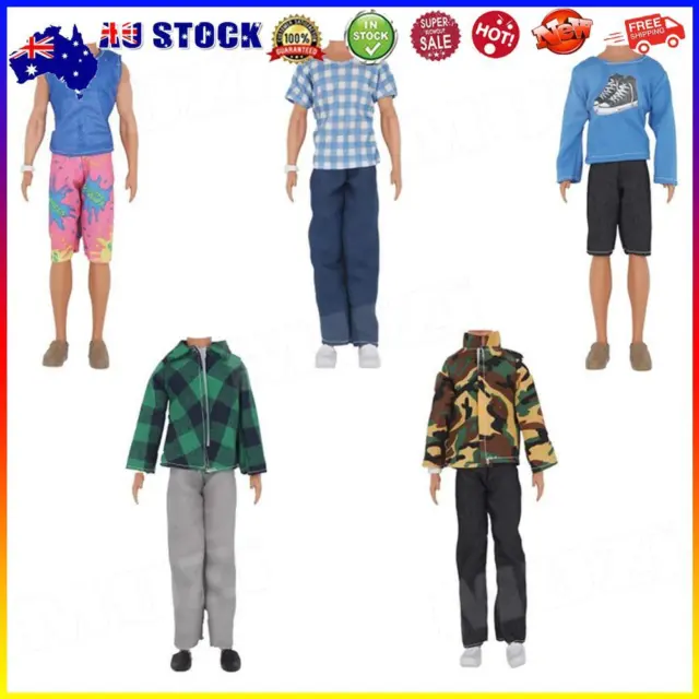Boy Doll Clothes Pants Casual Suit with Mini Glasses Bike Toy Pretend Play Set *
