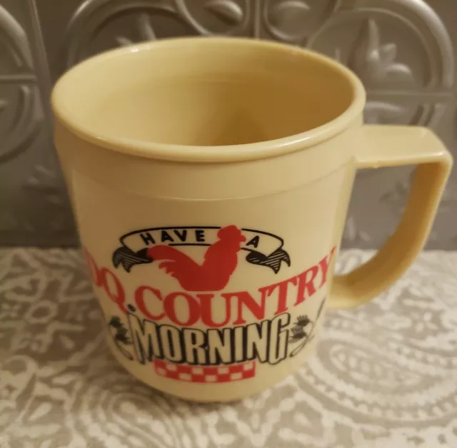 Dairy Queen Restaurant Logo Plastic Mug Cup NO Lid Have a DQ Country Morning