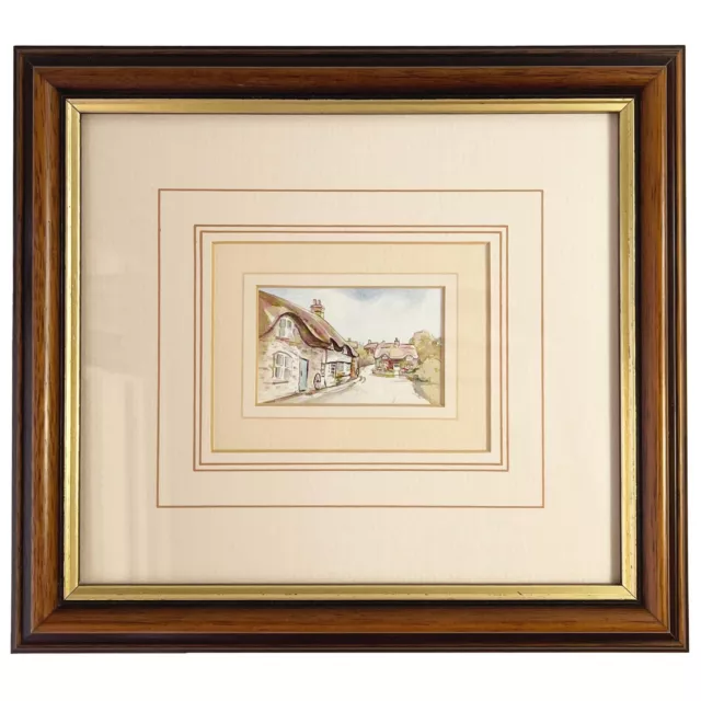 Vintage Framed Print Art English Village Cottage Landscape Scene, Kathryn Morcom