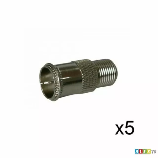 5x Quick ‘F’ Male to ‘F’ Female Adaptor Coax Connector Easy Plug