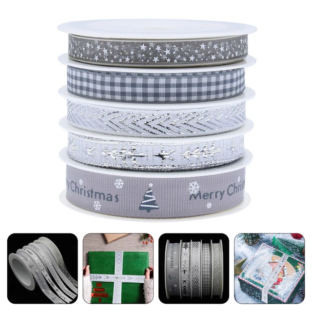 Christmas Gift Wrapping Ribbon Winter Polyester Star Gift Wrapping Ribbon