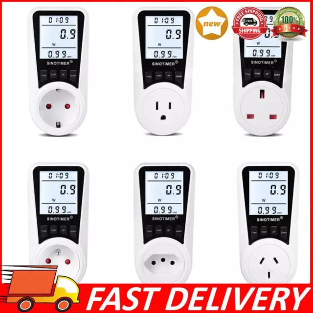 Socket Wattage Monitor Electricity Kwh Energy Meter Measuring Outlet Power