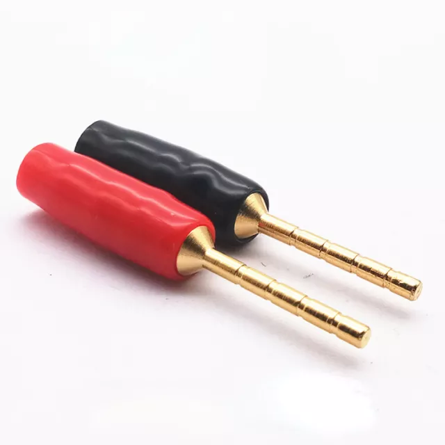 4pcs Gold Plated 2mm Pin Banana Plug Speaker Audio Cable Connector Hi-Fi Adapter