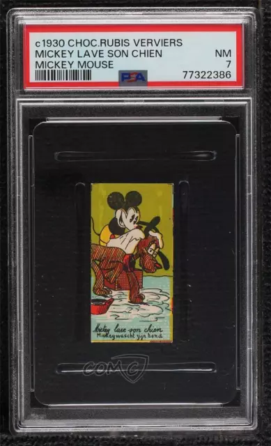 1930s Chocolaterie Rubis Verviers Mickey Mouse (Mickey Lave Son Chien) PSA 7