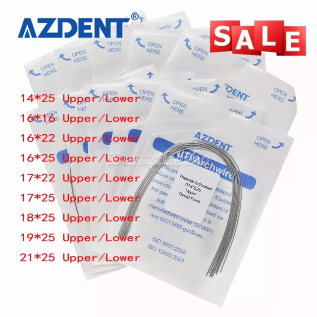 10X AZDEN Dental Orthodontic Arch Wires Heat Thermal Activated Niti Rectangular