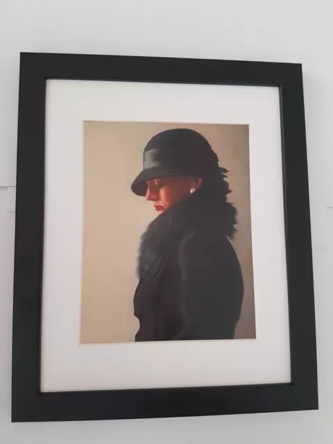 Jack Vettriano Portrait in Black and Pearl Black Framed Art Print 3cm Matt Frame