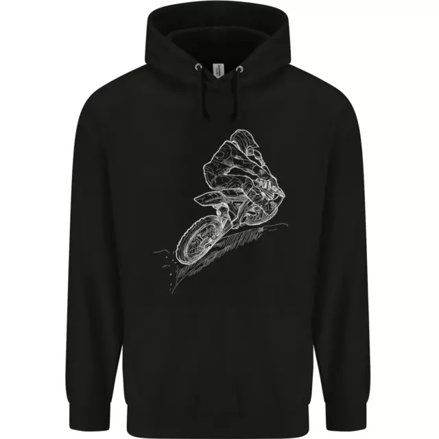 Motocross Rider Drawing Dirt Bike MotoX Childrens Kids Hoodie