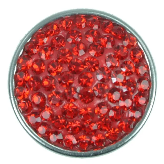 Crimson Crystal Nugz 18MM Snap Button Style Jewelry