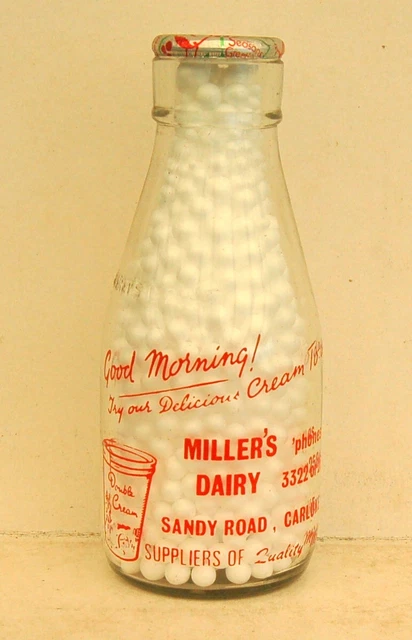 LOVELY 1950'S MILLER of Carluke dairy milk bottle 1/2 £9.03 - PicClick UK