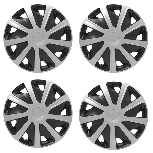 4x Silver/Black 16" Inch Deep Dish Van Wheel Trims Hub Caps For Citroen Relay