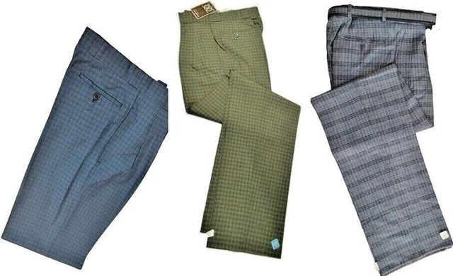PANTALONI RAGAZZO UOMO Fresco di Lana Estate Quadri Fantasia