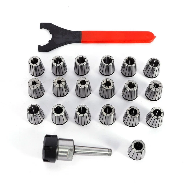 MT2 ER32 M10 Morse Taper Flat Tail Collet Chuck Holder Shank Lathe Set CNC USA