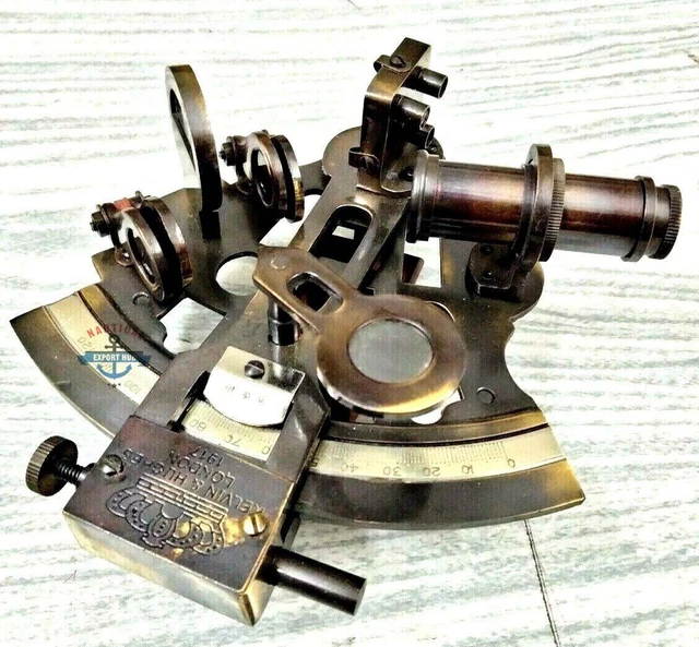 Antique Brass Sextant Kelvin & Hughes Maritime Collectible Decor Christmas Gift